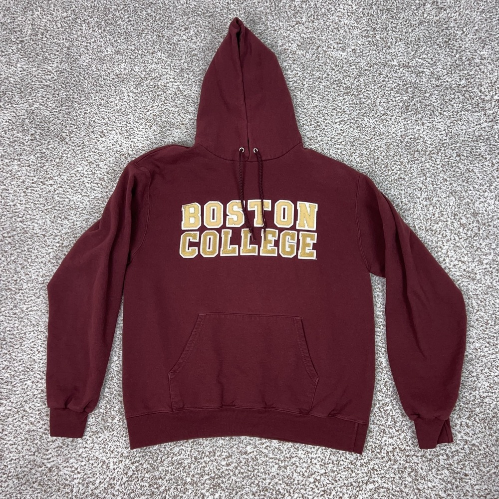 Boston College Hoodie Men Large Maroon NCAA Football Sweatshirt Pullover College